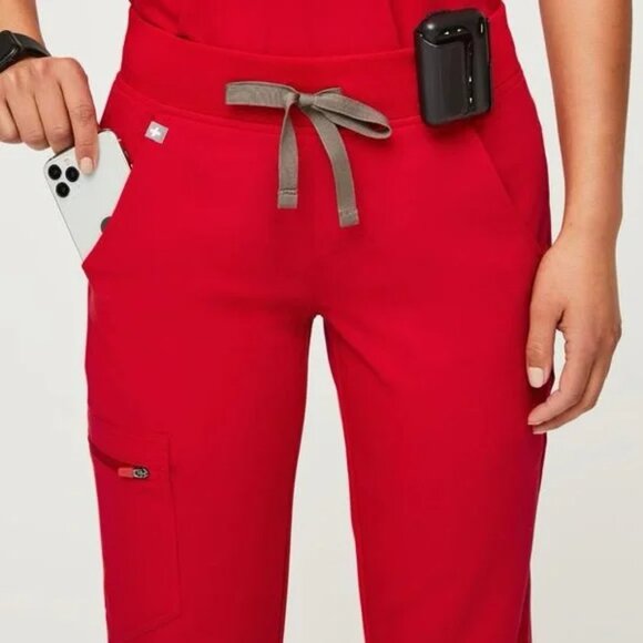 FIGS Red Zamora Jogger Limited Edition Drawstring Scrub Pants Womens XS/P - Picture 3 of 14
